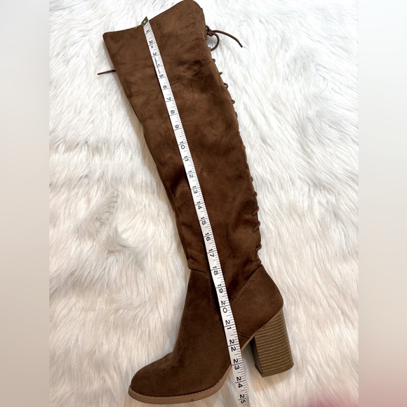 Over the Knee Chocolate Boots - Picture 10 of 12